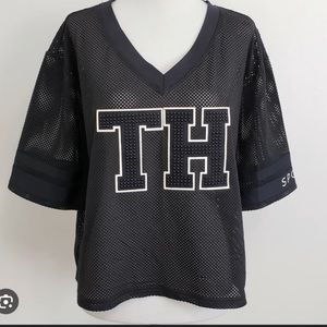 TOMMY HILFIGER | black football Jersey XL